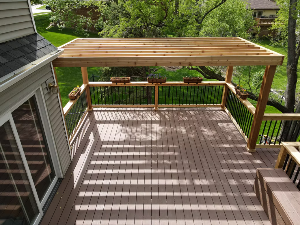 Newly built pergola